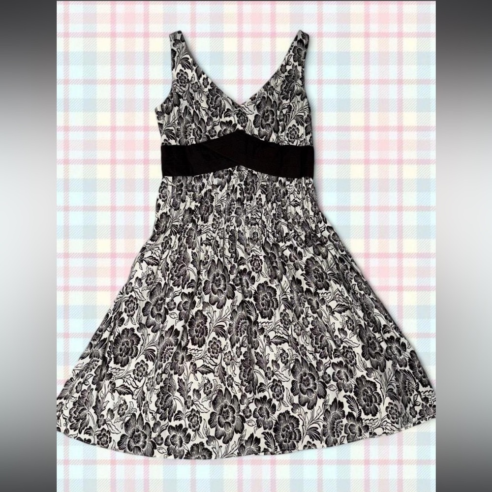 ANTONIO MELANI Black and White Floral Dress